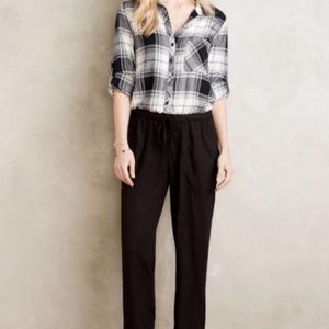 Cloth & Stone Katri Jumpsuit Black White Plaid